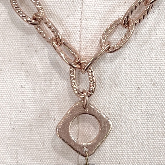 NWT Sheila Fajl Oversized Agate Pendant Necklace w/ Rose Gold-Tone Chain - Picture 8 of 10